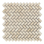 Crema Marfil Marble Honed Mini Herringbone Mosaic Tile-Marble Mosaic-American Tile Depot