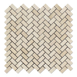 Crema Marfil Marble Polished Mini Herringbone Mosaic Tile