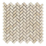 Crema Marfil Marble Polished Mini Herringbone Mosaic Tile