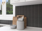 Band Black Matte Linear Porcelain Mosaic Tile