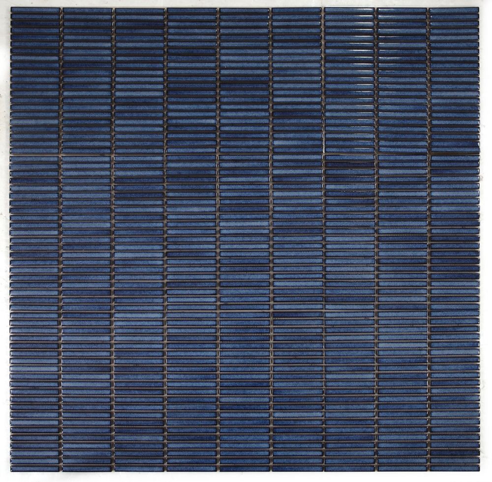 Sample of Band Blue Glossy Linear Porcelain Mosaic Tile-Sample-American Tile Depot