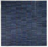 Sample of Band Blue Glossy Linear Porcelain Mosaic Tile-Sample-American Tile Depot