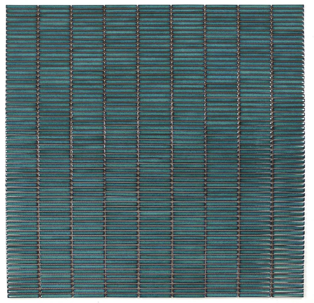 Sample of Band Turquoise Glossy Linear Porcelain Mosaic Tile-Sample-American Tile Depot