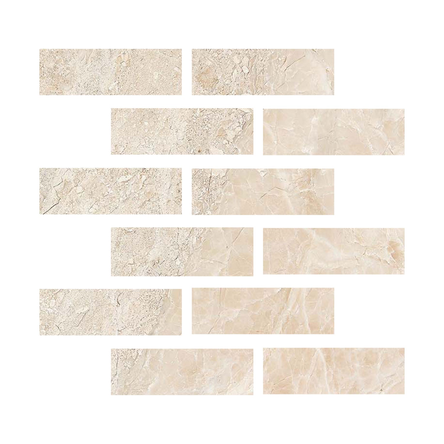 2 X 6 Diano Royal (Queen Beige) Marble Honed Field Tile