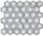 Beehive Nancy Blue Polished Hexagon Marble Mosaic Tile-Marble Mosaic-American Tile Depot