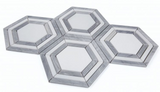 Beehive Nancy Blue Polished Hexagon Marble Mosaic Tile