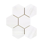 Bianco Dolomite Honed 4" Hexagon Marble Mosaic Tile-Marble Mosaic-American Tile Depot