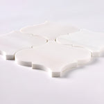 Bianco Dolomite Honed 6" Lantern Arabesque Marble Mosaic Tile-Marble Mosaic-American Tile Depot