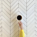 Bianco Dolomite Honed Large Chevron Marble Mosaic Tile-Marble Mosaic-American Tile Depot