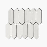 Bianco Dolomite Honed Picket Marble Mosaic Tile-Marble Mosaic-American Tile Depot