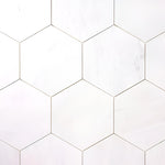 Bianco Dolomite Polished 4" Hexagon Marble Mosaic Tile-Marble Mosaic-American Tile Depot