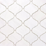 Bianco Dolomite Polished 6" Lantern Arabesque Marble Mosaic Tile-Marble Mosaic-American Tile Depot