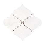 Bianco Dolomite Polished 6" Lantern Arabesque Marble Mosaic Tile-Marble Mosaic-American Tile Depot