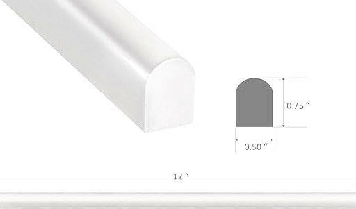 Bianco Dolomite Polished Marble 1/2 X 12 Pencil Liner-Marble Molding/Trim-American Tile Depot