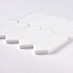 Bianco Dolomite Polished Picket Marble Mosaic Tile-Marble Mosaic-American Tile Depot