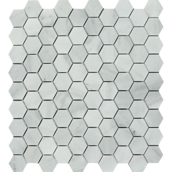 Bianco Venatino (Bianco Mare) Marble Honed 1" Hexagon Mosaic Tile-Marble Mosaic-American Tile Depot