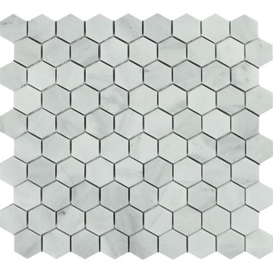 Bianco Venatino (Bianco Mare) Marble Honed 1" Hexagon Mosaic Tile-Marble Mosaic-American Tile Depot