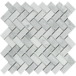 Bianco Venatino (Bianco Mare) Marble Honed 1 x 2 Herringbone Mosaic Tile-Marble Mosaic-American Tile Depot