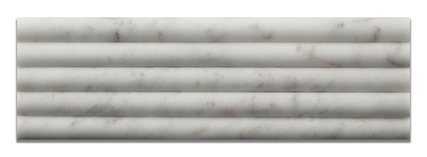 Bianco Venatino (Bianco Mare) Marble Honed 3/4 X 12 Bullnose Liner-Marble Molding/Trim-American Tile Depot