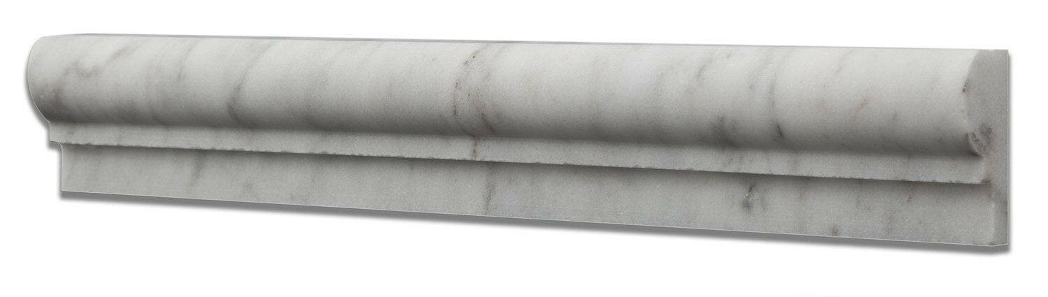 Bianco Venatino (Bianco Mare) Marble Honed OG-1 Chair Rail Molding Trim-Marble Molding/Trim-American Tile Depot