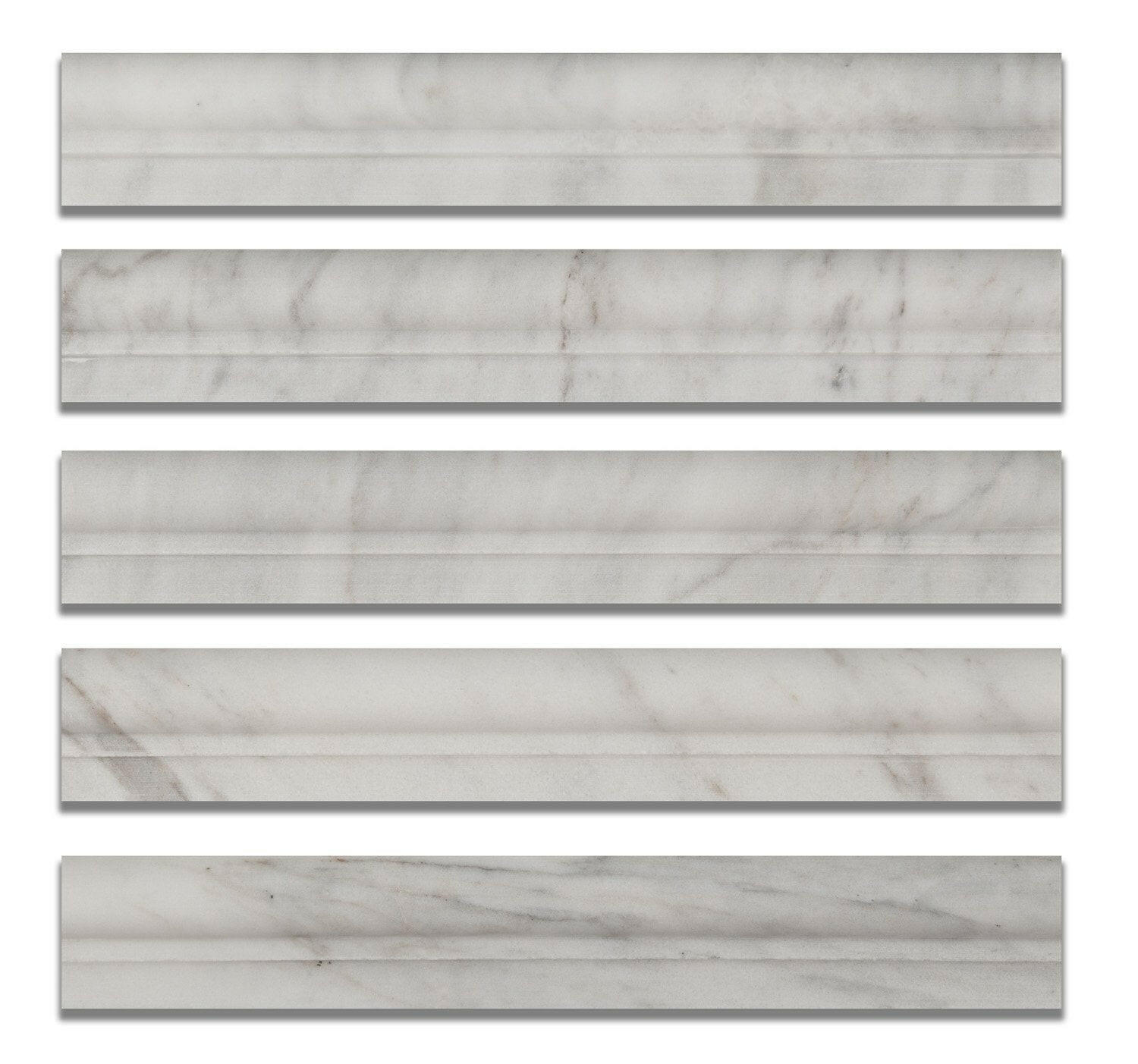 Bianco Venatino (Bianco Mare) Marble Honed OG-1 Chair Rail Molding Trim-Marble Molding/Trim-American Tile Depot