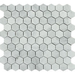 Bianco Venatino (Bianco Mare) Marble Polished 1" Hexagon Mosaic Tile-Marble Mosaic-American Tile Depot