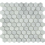 Bianco Venatino (Bianco Mare) Marble Polished 1" Hexagon Mosaic Tile-Marble Mosaic-American Tile Depot