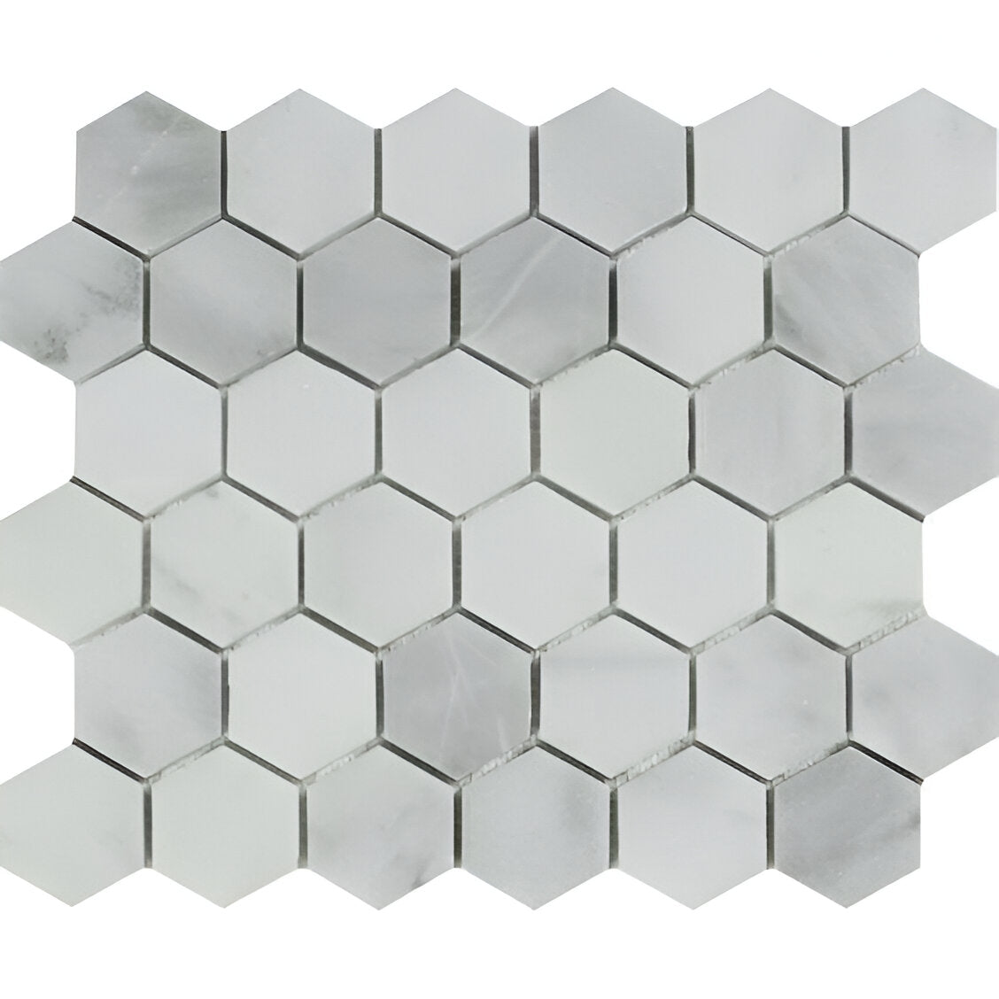 Bianco Venatino (Bianco Mare) Marble Polished 2" Hexagon Mosaic Tile-Marble Mosaic-American Tile Depot