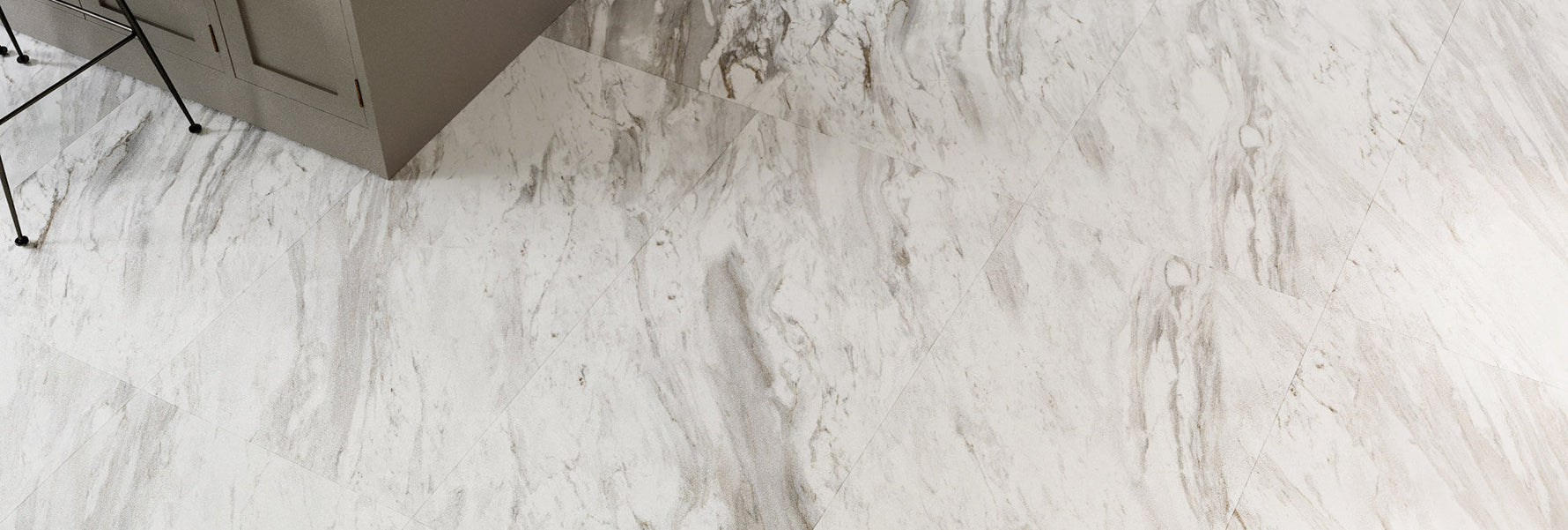 24 X 24 Bianco Carrara Polished Marble Look Porcelain Tile-Porcelain Tile Large Formate-American Tile Depot