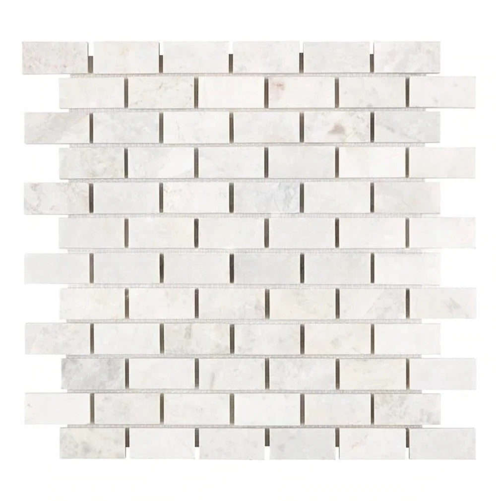 1 X 2 Bianco Congelato Dolomite Leathered Brick Mosaic Tile