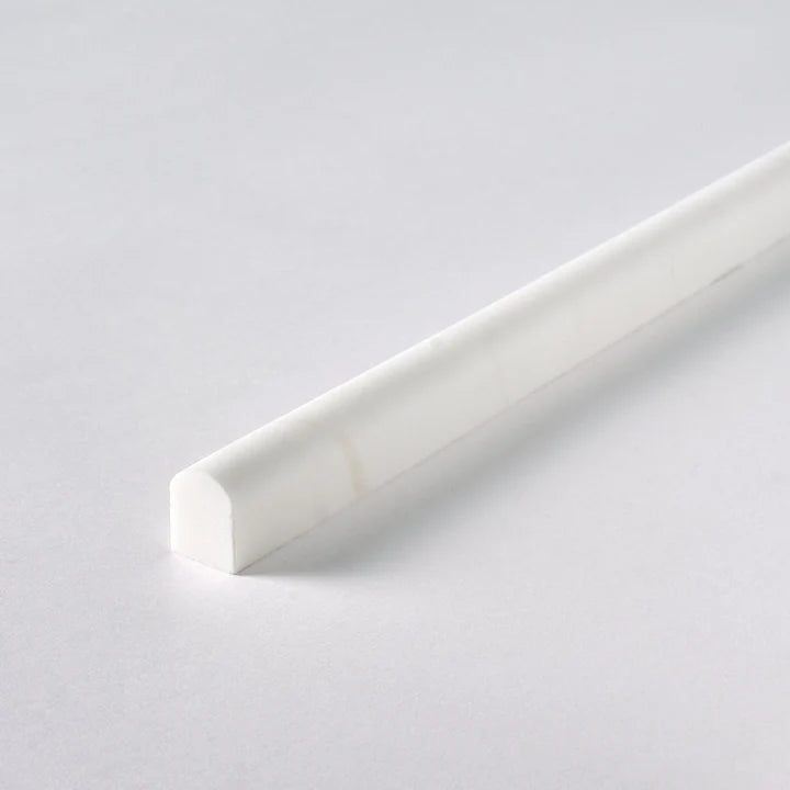 Bianco Dolomite Honed Marble 1/2 X 12 Pencil Liner-Marble Molding/Trim-American Tile Depot