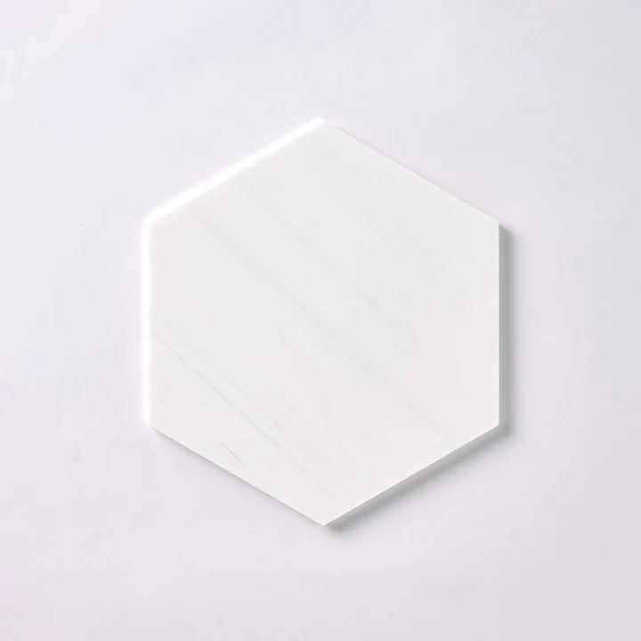 Bianco Dolomite Honed 10" Hexagon Marble Tile-Marble Mosaic-American Tile Depot