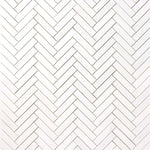 1 X 4 Bianco Dolomite Honed Herringbone Marble Mosaic Tile-Marble Mosaic-American Tile Depot