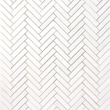 1×4 Bianco Dolomite Polished Herringbone Marble Mosaic Tile-Marble Mosaic-American Tile Depot