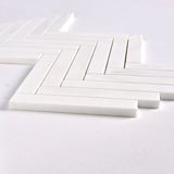 1 X 6 Bianco Dolomite Honed Herringbone Marble Mosaic Tile-Marble Mosaic-American Tile Depot