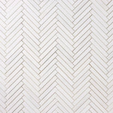 1×6 Bianco Dolomite Polished Herringbone Marble Mosaic Tile