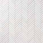 1×6 Bianco Dolomite Polished Herringbone Marble Mosaic Tile-Marble Mosaic-American Tile Depot