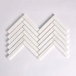 1×6 Bianco Dolomite Polished Herringbone Marble Mosaic Tile-Marble Mosaic-American Tile Depot