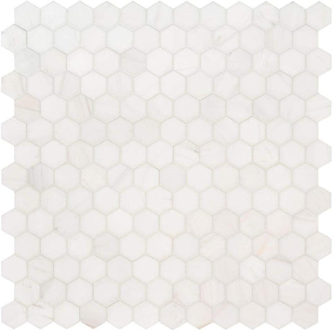 Bianco Dolomite Polished 2" Hexagon Marble Mosaic Tile