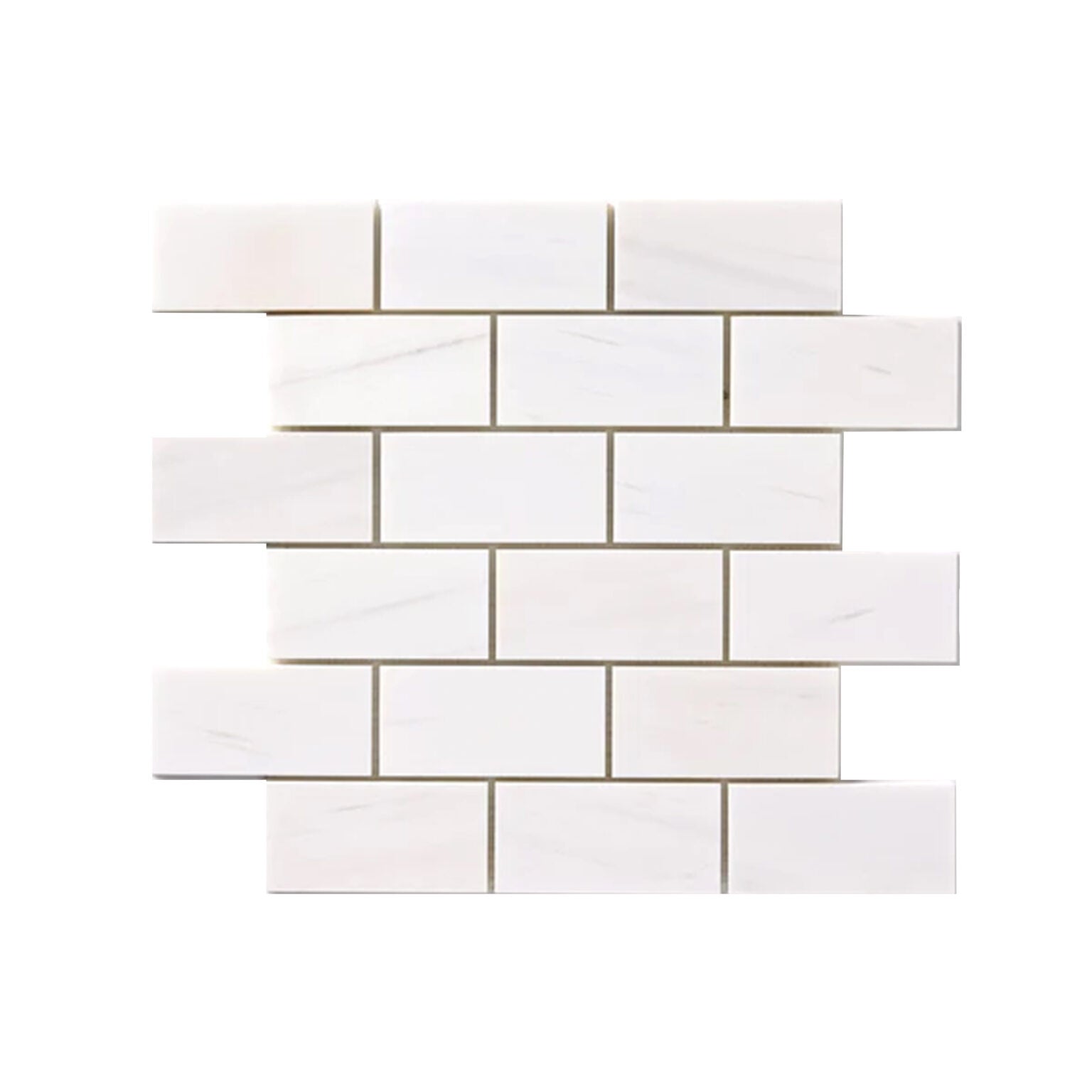 2 X 4 Bianco Dolomite Polished Brick Marble Mosaic Tile-Marble Mosaic-American Tile Depot