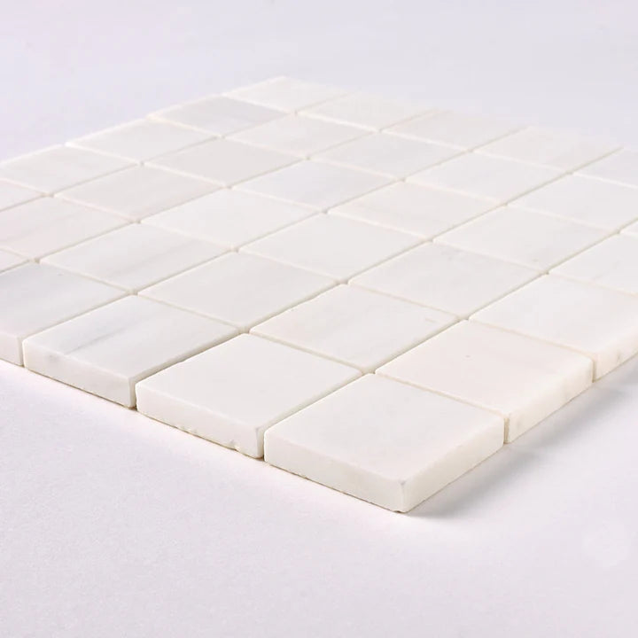 2 X 2 Bianco Dolomite Polished Marble Mosaic Tile-Marble Mosaic-American Tile Depot