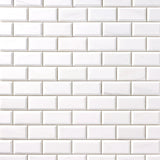 2 X 4 Bianco Dolomite Honed & Beveled Brick Marble Mosaic Tile