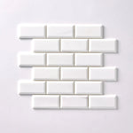 2 X 4 Bianco Dolomite Honed & Beveled Brick Marble Mosaic Tile-Marble Mosaic-American Tile Depot