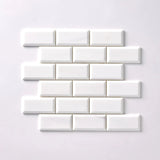 2 X 4 Bianco Dolomite Polished & Beveled Brick Marble Mosaic Tile-Marble Mosaic-American Tile Depot