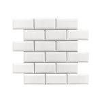 2 X 4 Bianco Dolomite Honed & Beveled Brick Marble Mosaic Tile-Marble Mosaic-American Tile Depot