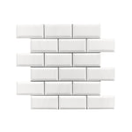 2 X 4 Bianco Dolomite Polished & Beveled Brick Marble Mosaic Tile-Marble Mosaic-American Tile Depot