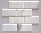 3 X 6 Bianco Dolomite Polished & Beveled Marble Field Tile