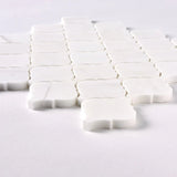 Bianco Dolomite Honed 3" Lantern Arabesque Marble Mosaic Tile-Marble Mosaic-American Tile Depot