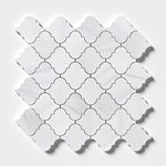 Bianco Dolomite Polished 3" Lantern Arabesque Marble Mosaic Tile-Marble Mosaic-American Tile Depot