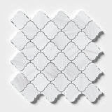 Bianco Dolomite Honed 3" Lantern Arabesque Marble Mosaic Tile